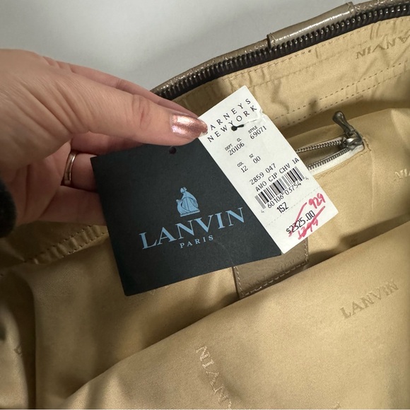 Lanvin Patent Taupe Carry All Handbag with Silver Hardware - Picture 7 of 16